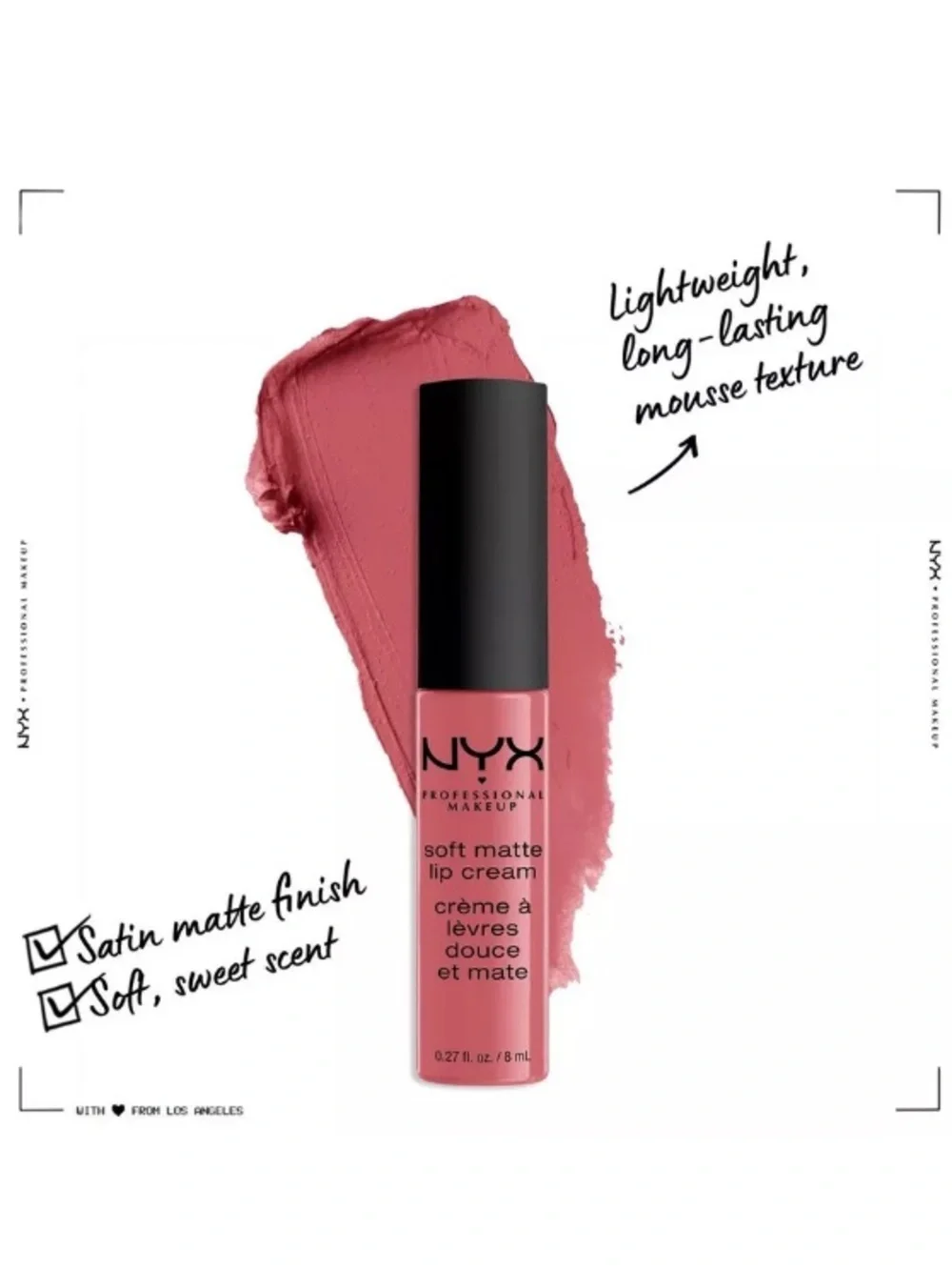 NYX Soft Matte Lip Cream in Budapest ( Mauve Rose )🌹 NEW! FULL SIZE!